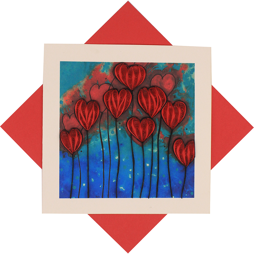 Quilled Abstract Heart Card